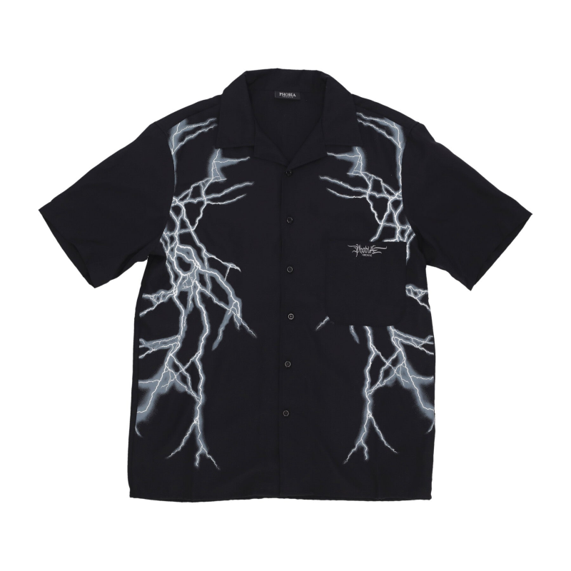 Kurzarmliges Herren-Lateral-Lightning-Hemd Schwarz/WeiB