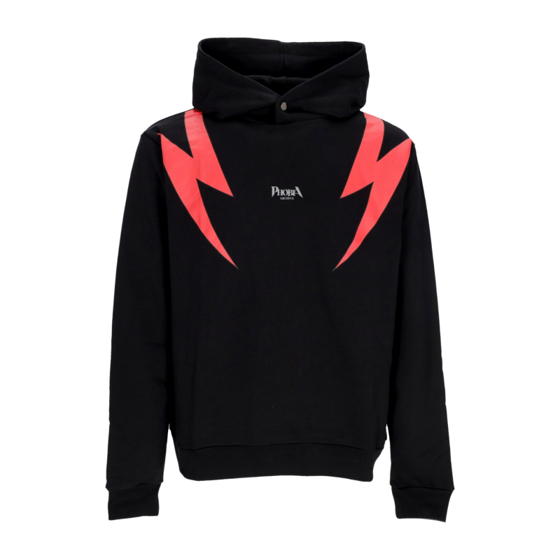 Leichtes Herren-Sweatshirt mit Kapuze und Screaming Skulls-Print, Schwarz/Rot