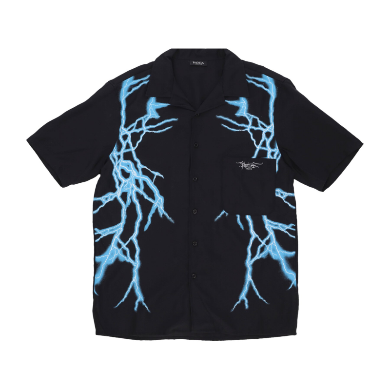 Herren-Hemd „Lateral Lightning“ Schwarz/Hellblau