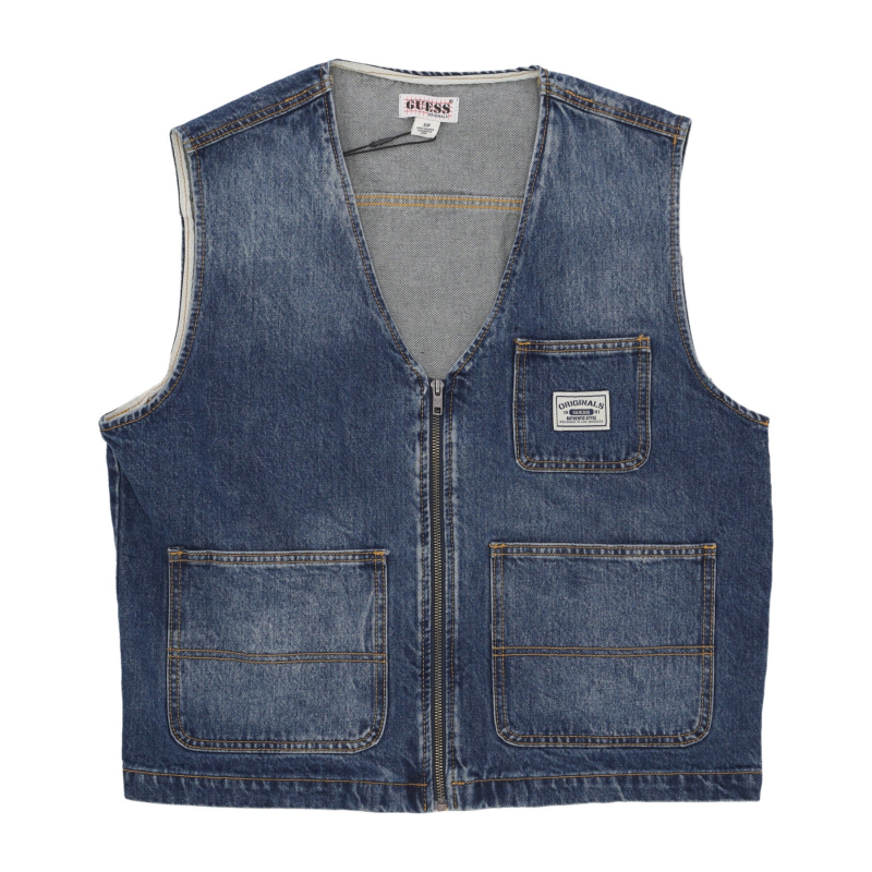 Herren Go Denim Weste Originals Dark Wash