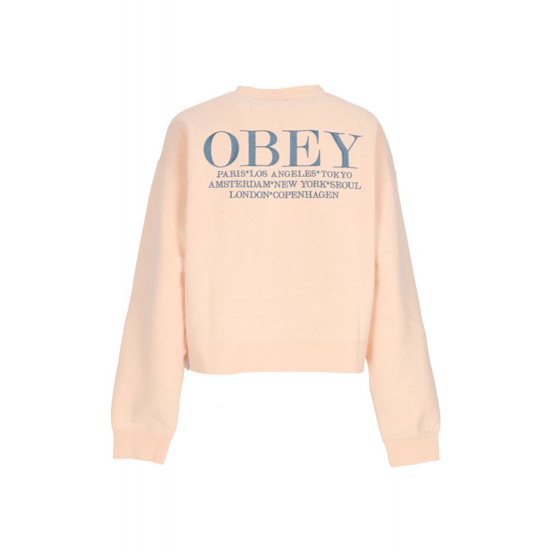 W Cities Crew Peach Parfait Damen-Sweatshirt mit Rundhalsausschnitt