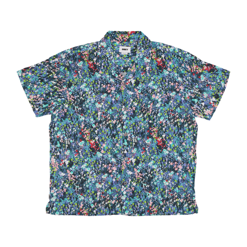 Herren-Kurzarmhemd The Garden Woven Shirt Teal Blue Multi