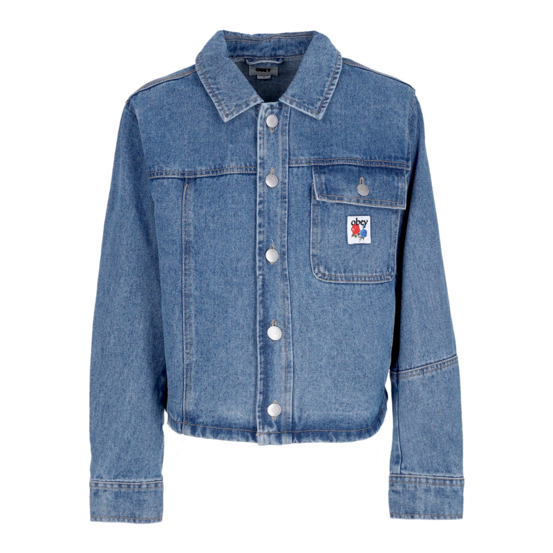Damen Jeansjacke W Rebuilt Shirt Jacket Light Indigo