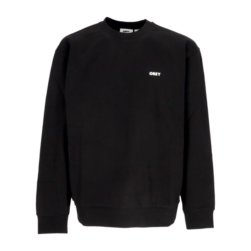 Leichtes Herren-Sweatshirt mit Rundhalsausschnitt Bold Box Fit Premium Crew Fleece Schwarz