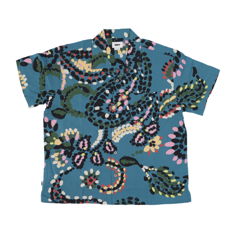 Herren Kurzarmhemd Paisley Dots Woven Shirt Dragon Fly Multi