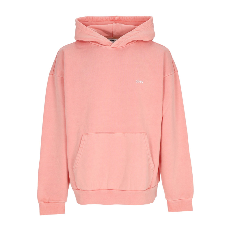 Leichtes Kapuzen-Sweatshirt fur Herren, Kleinbuchstaben-Pigment-Hoodie, Fleece, Pigment-Shell-Rosa