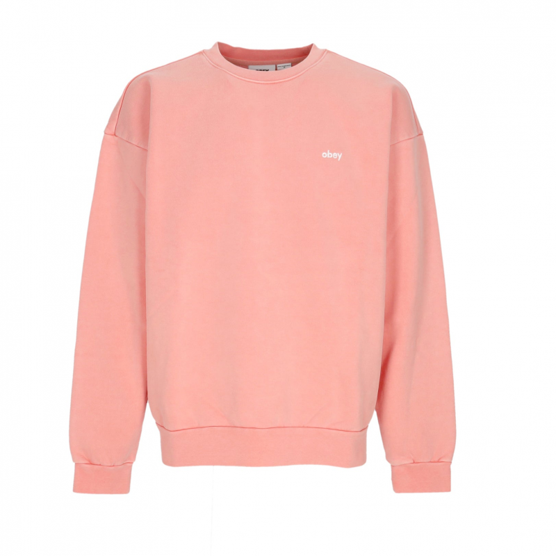 Lowercase Pigment Crew Fleece Pigment Shell Pink Leichtes Herren-Sweatshirt mit Rundhalsausschnitt