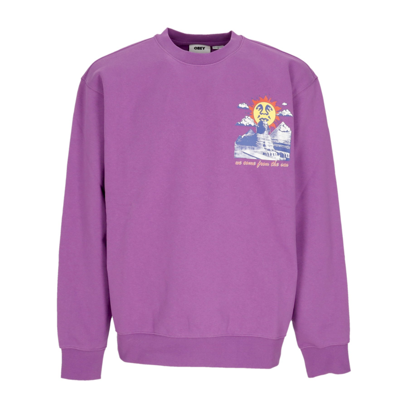 We Come From The Sun Leichtes Herren-Sweatshirt mit Rundhalsausschnitt Premium French Crew Dewberry