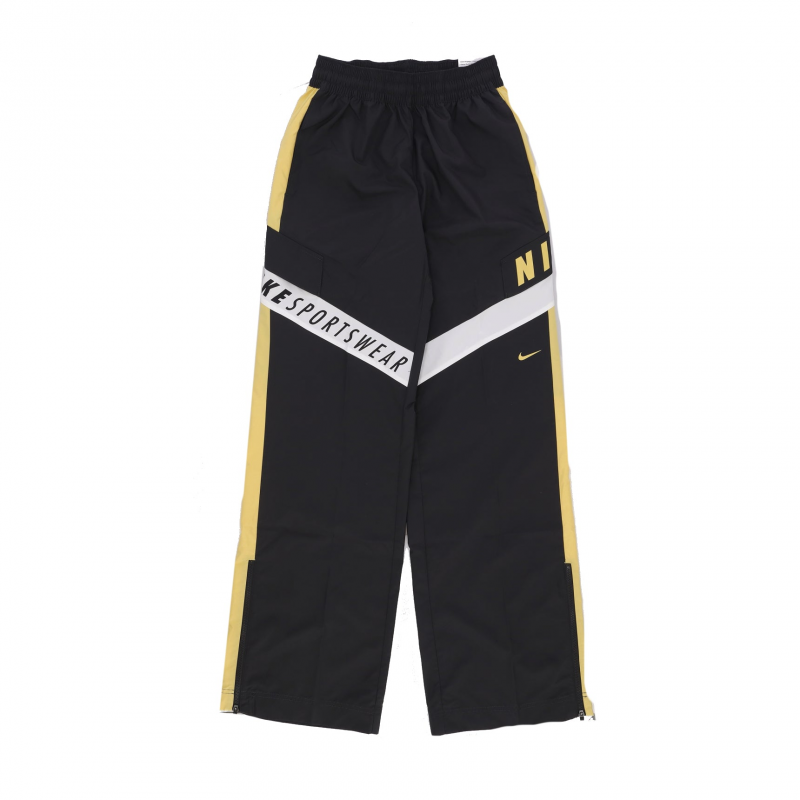 Damen-Trainingshose W Sportswear High-Waisted Pant Dk Smoke Grey/Saturn Gold/WeiB