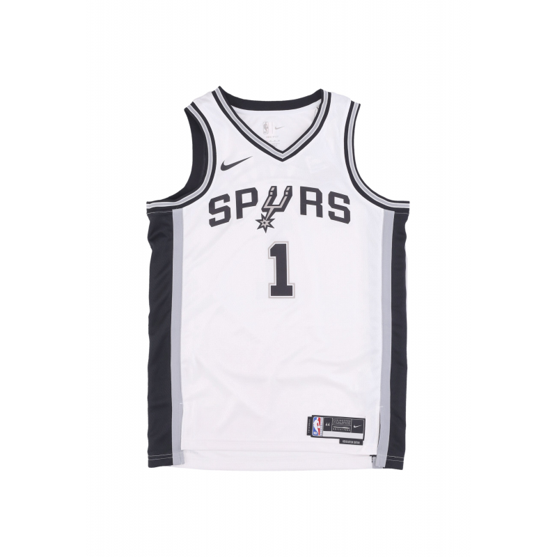 Herren-Basketball-Tanktop NBA Association Edition 2022 Dri-Fit Swingman-Trikot Nr. 1 Victor Wembanyama Sanspu WeiB