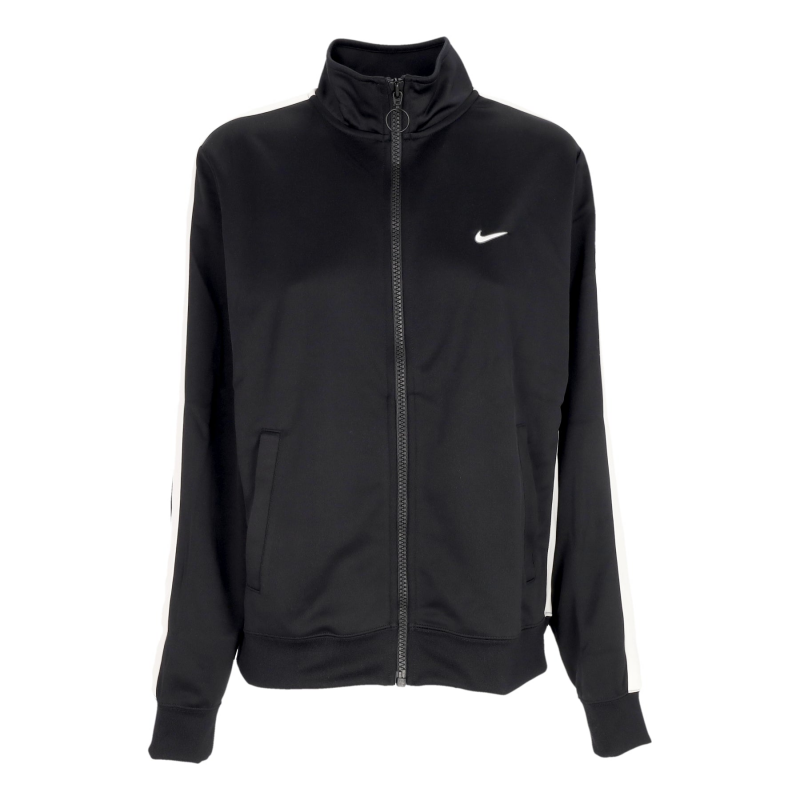 W Sportswear Damen-Trainingsjacke, Poly-Strick-Swoosh-Jacke, Schwarz/WeiB