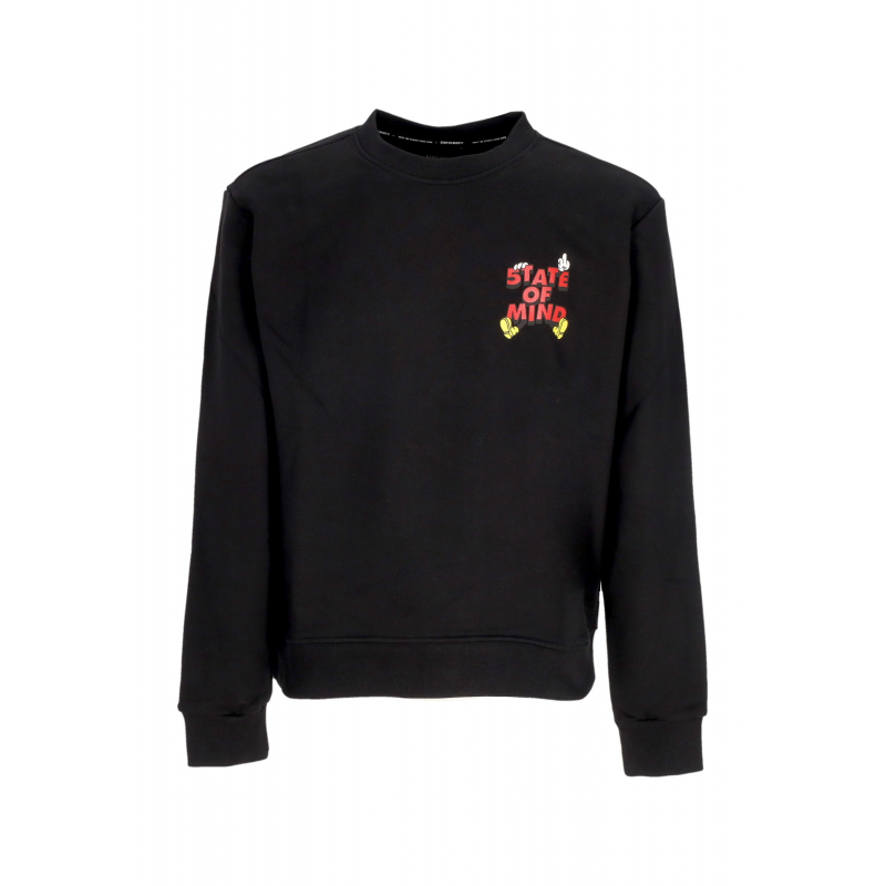 Mickey 5tate Herren-Sweatshirt mit Rundhalsausschnitt, leicht, Schwarz
