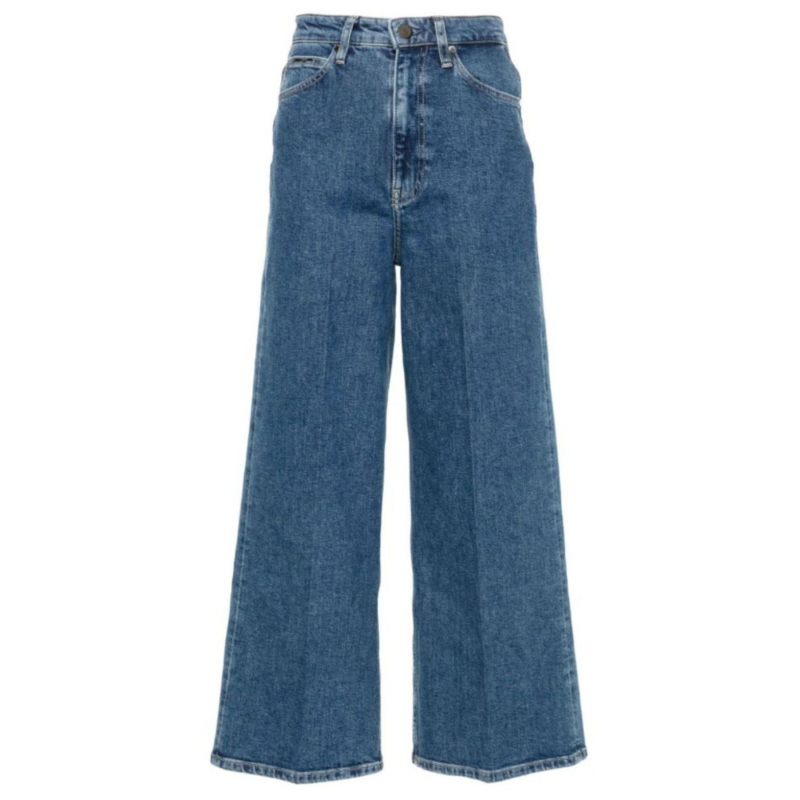 Calvin Klein Jeans HIGH RISE WIDE ANKLE BLUE