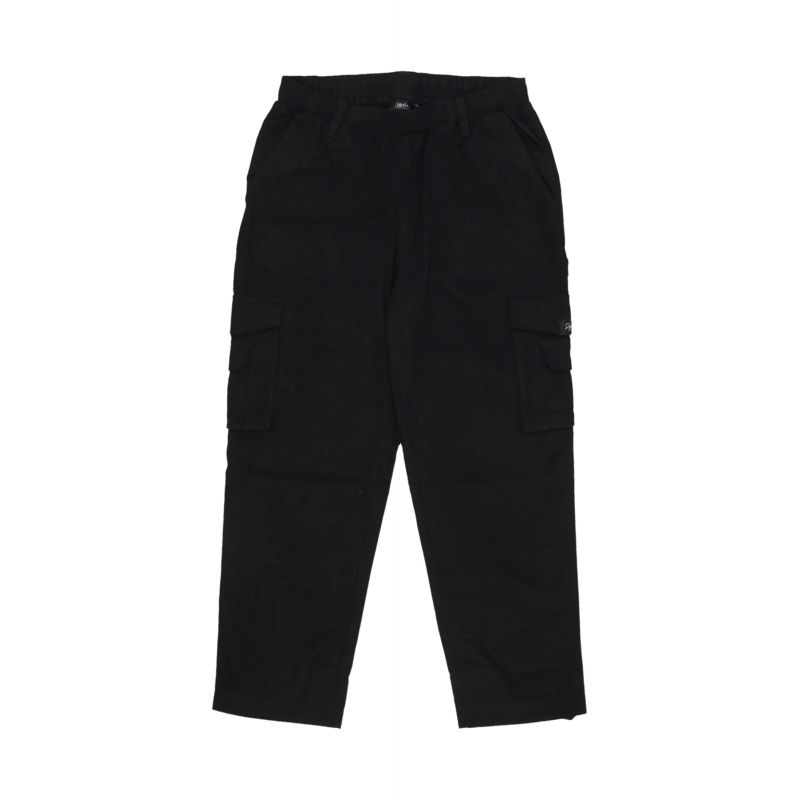 Lange Herren-Ripstop-Baggy-Cargohose in Schwarz