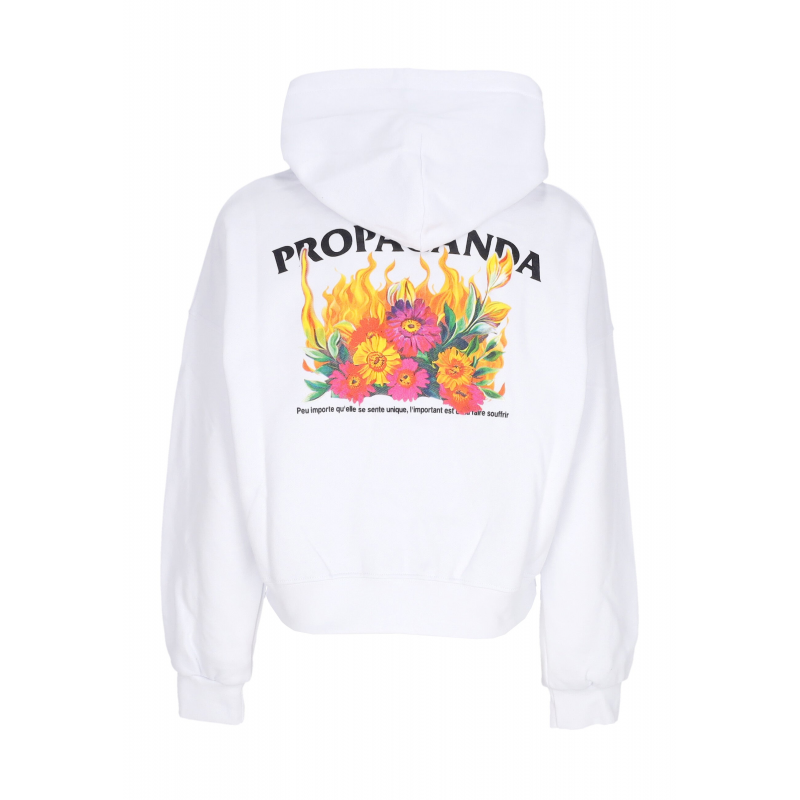 Women's Short Hoodie W Pyromantics Croptop Hoodie White