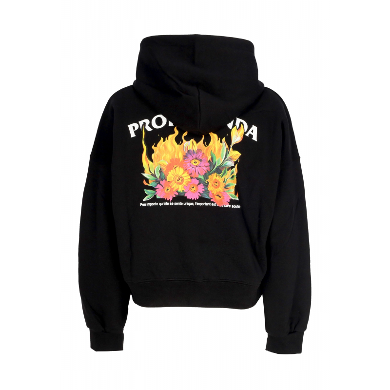 Women's Short Hoodie W Pyromantics Croptop Hoodie Black