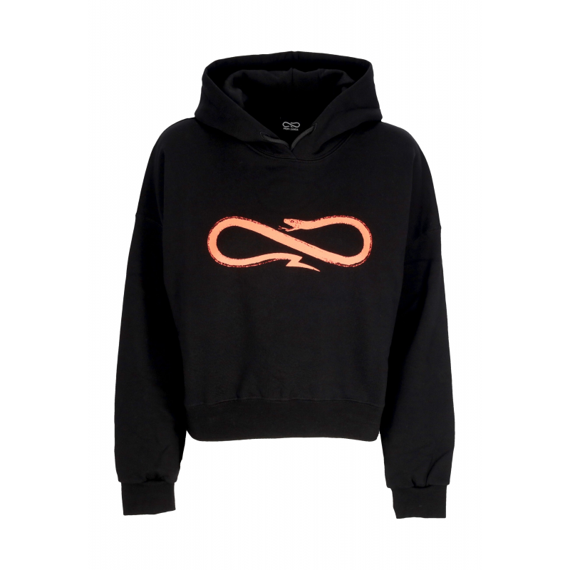 Women's Short Hoodie W Woman Logo Croptop Hoodie Schwarz