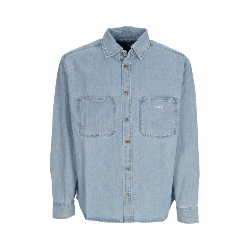 Hemd Langarm Bigwig Dean Denim Woven Licht Indigo