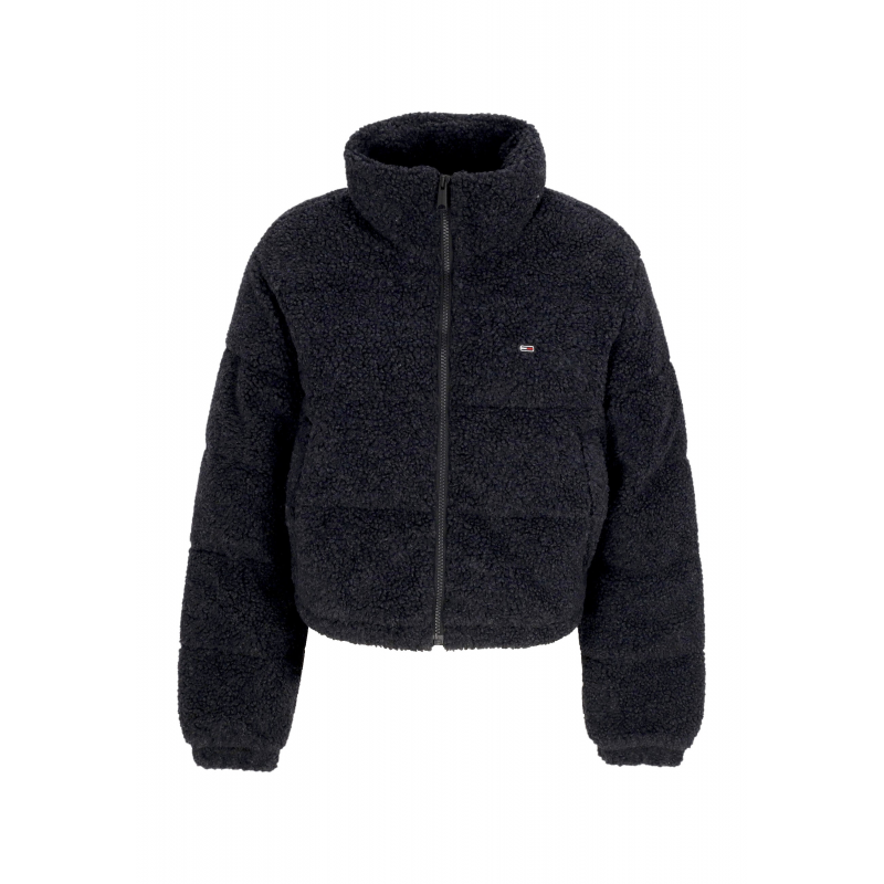 Frau Crop Teddy Essential Puffer Schwarz