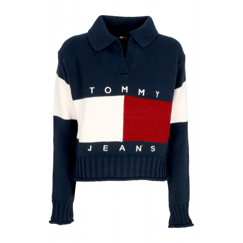 Frauen W Flag Rugby Pullover Dark Night Navy
