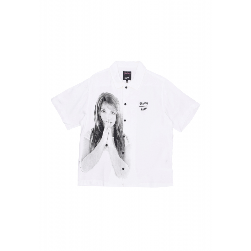 Damen Short Sleeve W Rayon Foto Shirt X Britney Spears WeiB