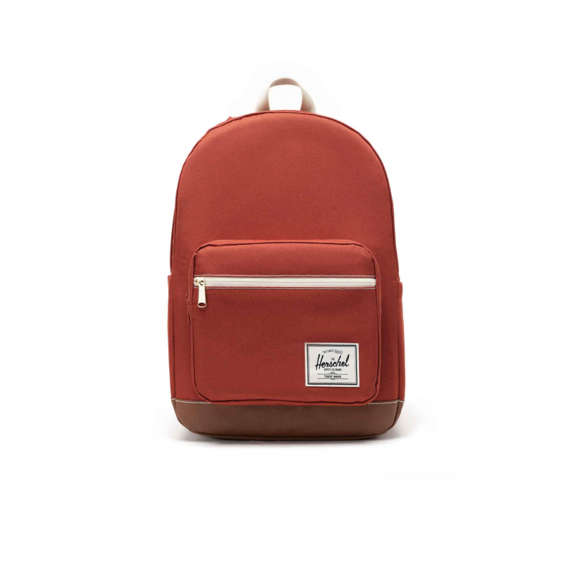 Unisex Pop Quiz Rucksack Red Ochre/tan/white Stitch