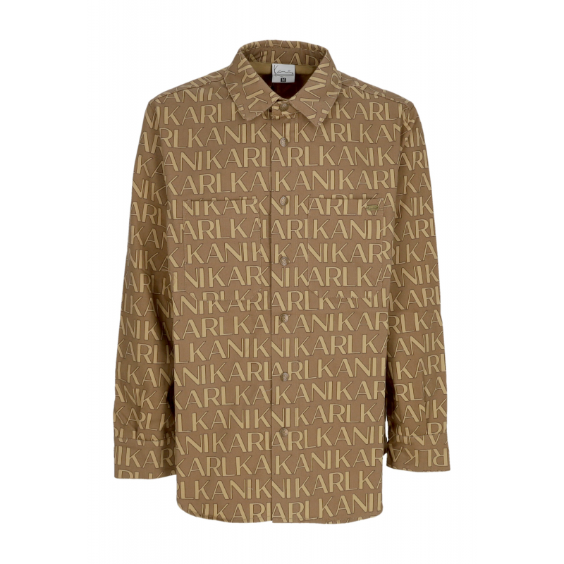 Hemd Langarm Aop Overshirt Light Sand/Sand