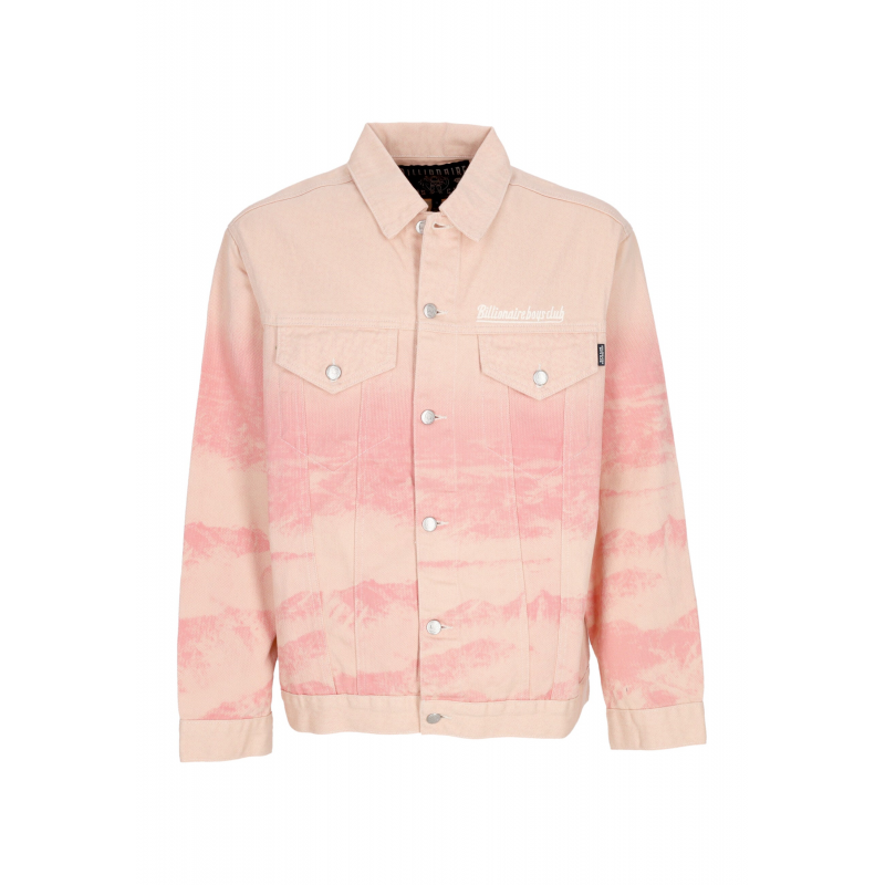 Jeans Man Mountain Print Astro Denim Jacket Pink