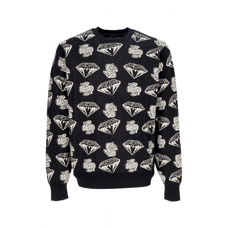 Diamanten und Dollar Strickpullover schwarz/ecru