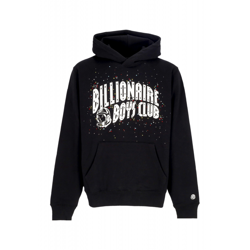 Herren Hoodie Embellished Arch Logo Popover Kapuze Schwarz