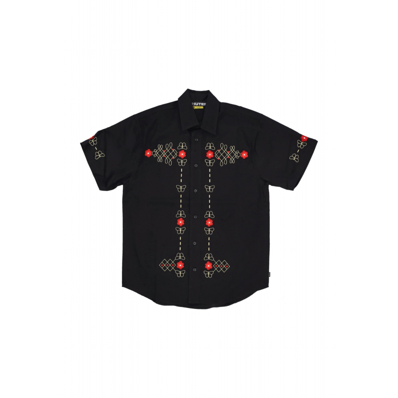 Kurzarmshirt Man Western S/s Hemd Schwarz