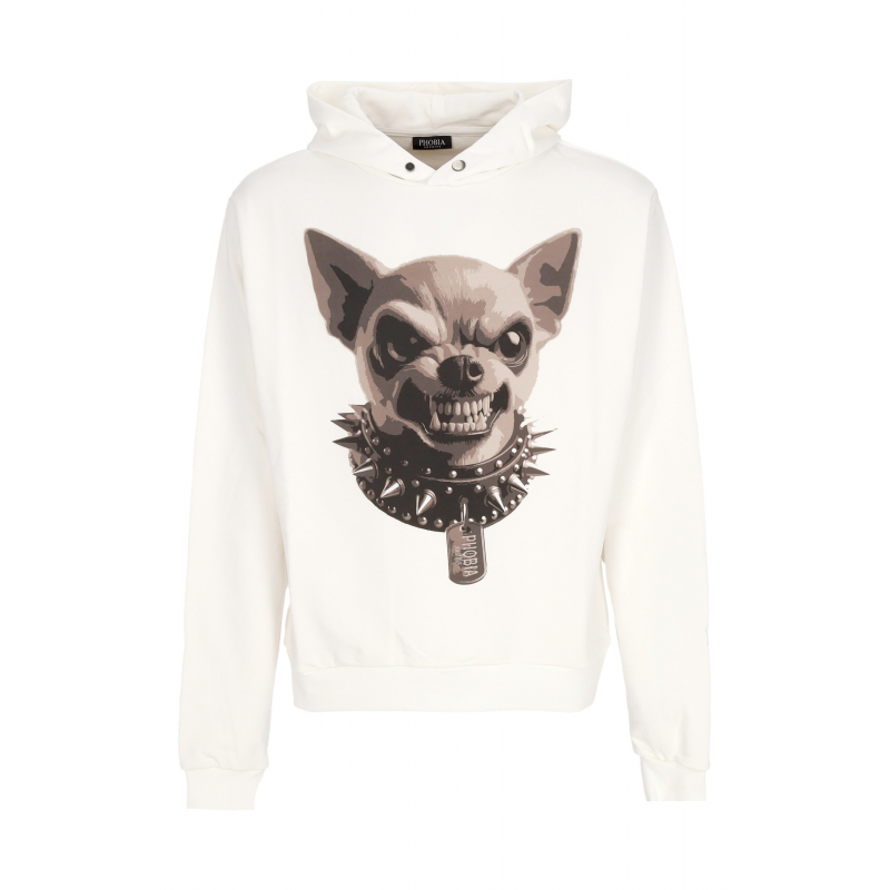 Leichte Kapuze Mann Angry Dog Hoodie WeiB