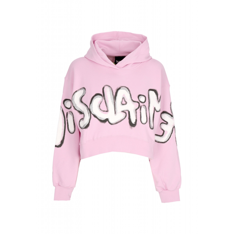 Women's Short Hoodie W Big Logo Crop Hoodie Pink