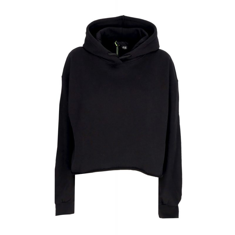 Women's Short Hoodie W Strass Logo Crop Hoodie Schwarz