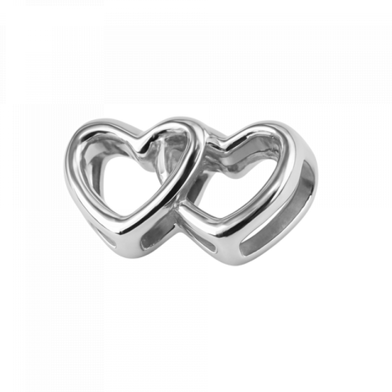 Heideman Charm Doppelherz : Silber