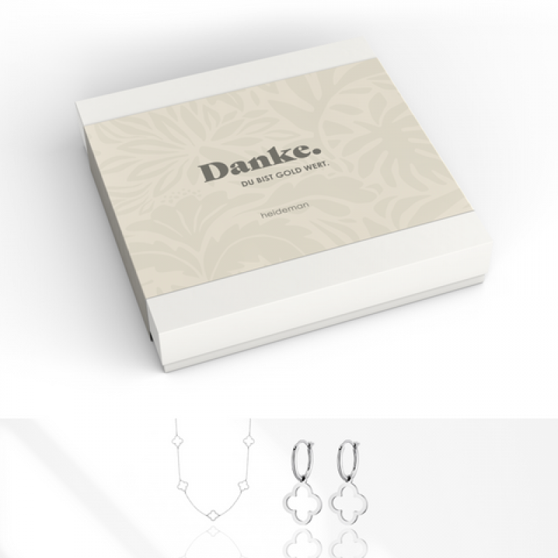 Heideman Geschenkbox Danke Kleeblatt : Silber S