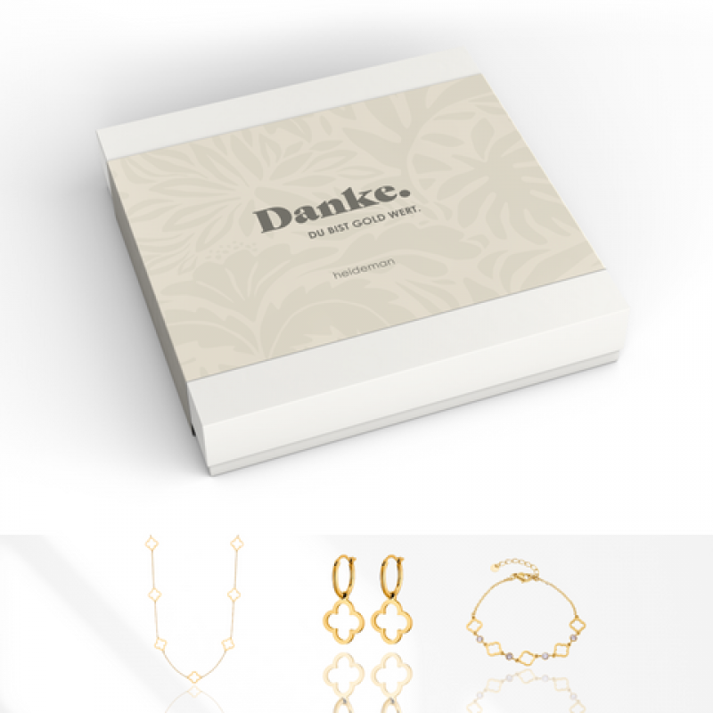 Heideman Geschenkbox Danke Kleeblatt : Gold M