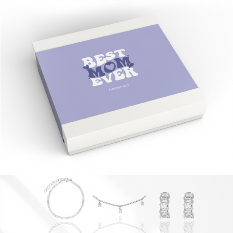 Heideman Geschenkbox BEST MOM Stein : Silber M