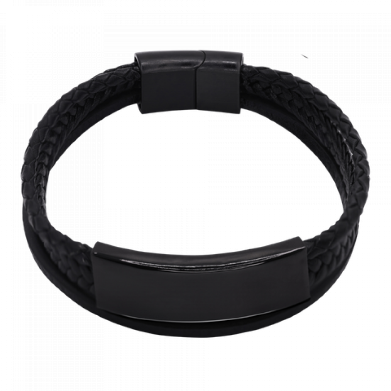 Heideman Herren Lederarmband Cosmo : Schwarz 17