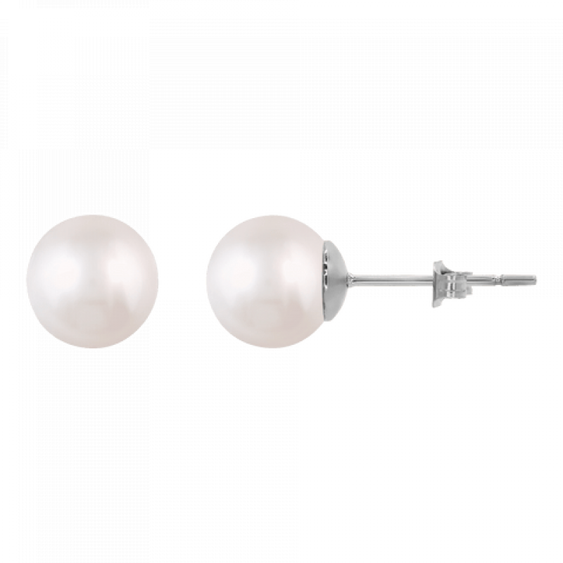 Heideman Damen Ohrringe Ohrstecker mit Perle weiss 8mm : Silber