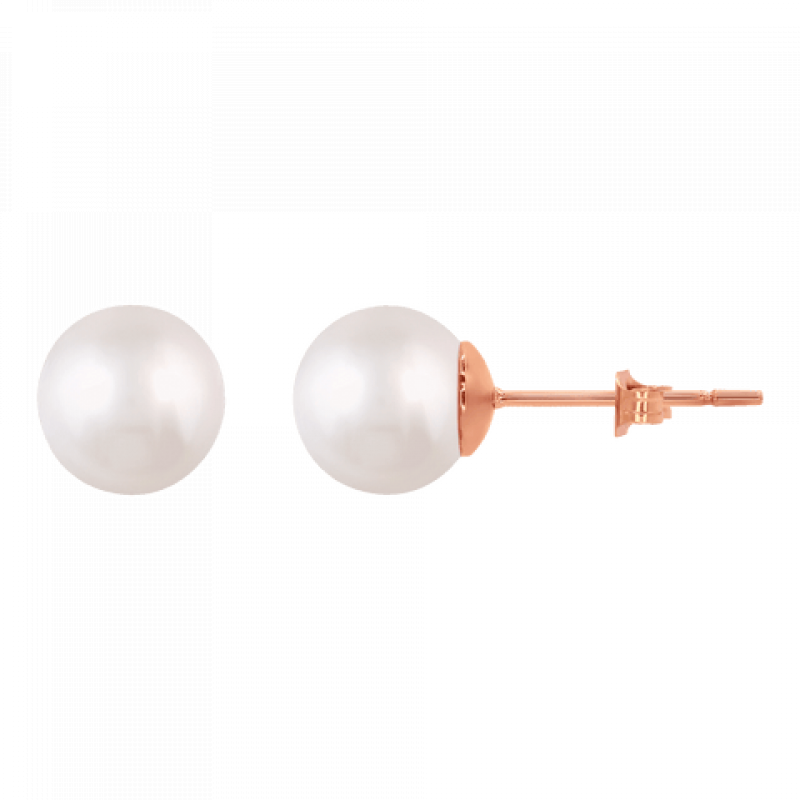 Heideman Damen Ohrringe Ohrstecker mit Perle weiss 8mm : Rose