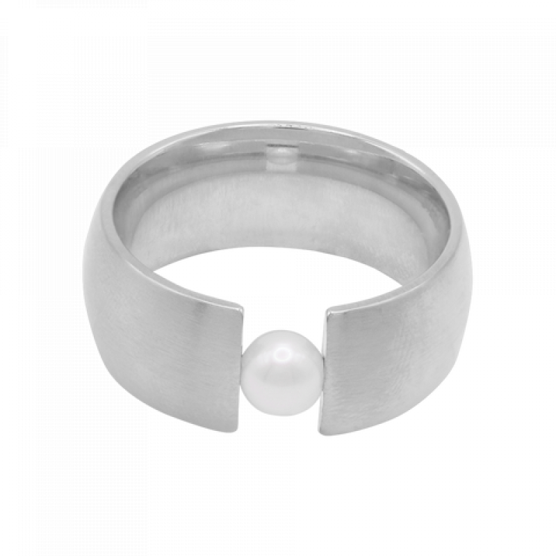 Heideman Damen Damenring Globus Perle weiß : Silber 50