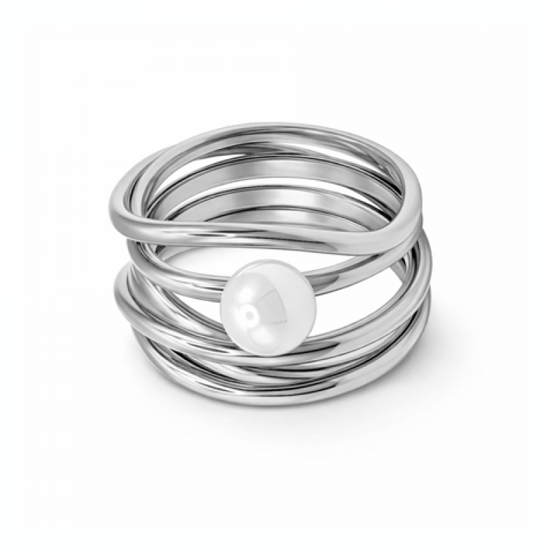 Heideman Damen Damenring Serpens gold mit Perle weiß : Silber 50
