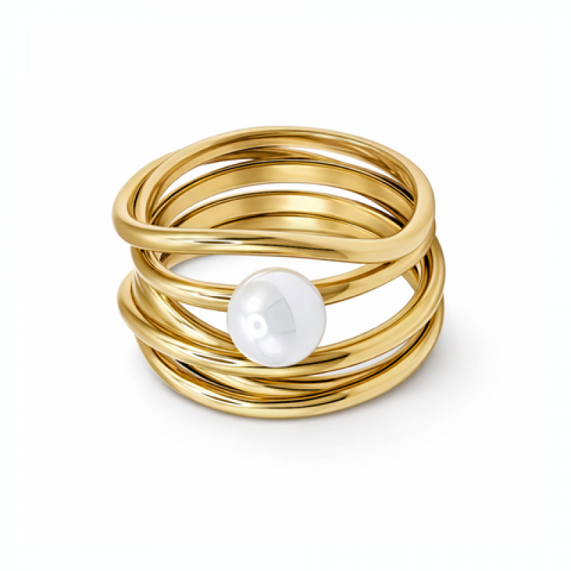 Heideman Damen Damenring Serpens gold mit Perle weiß : Gold 50