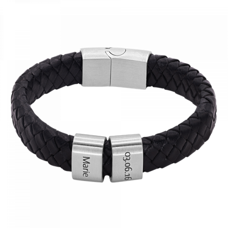 Heideman Lederarmband Titus - 2 Elemente : Silber 19
