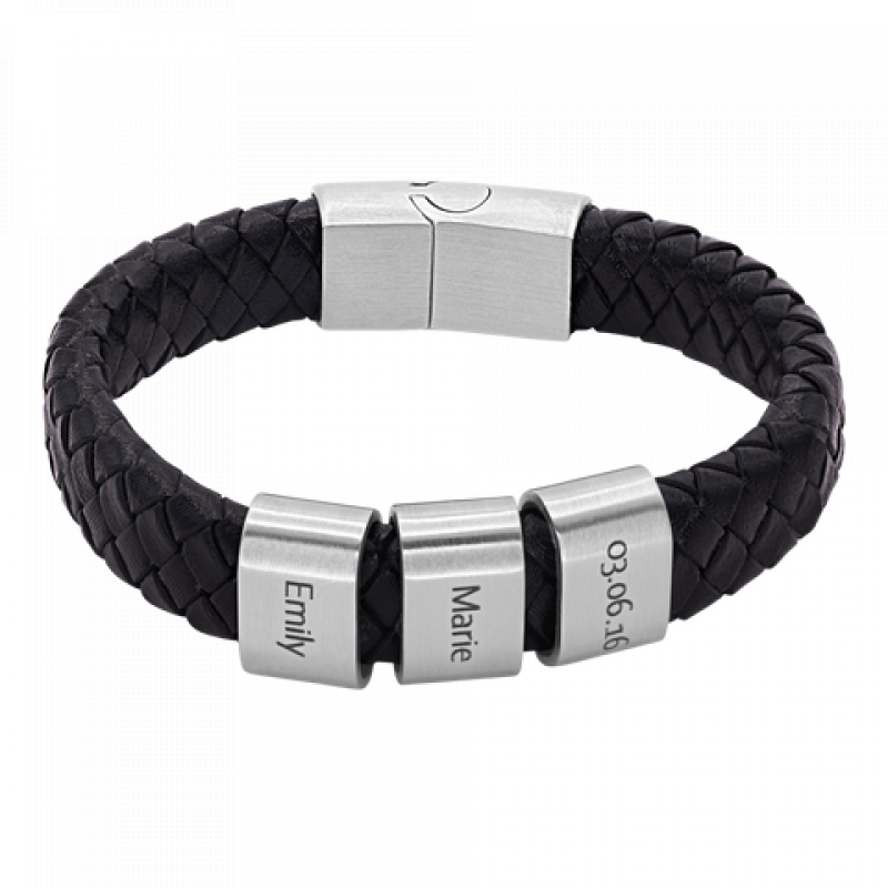 Heideman Lederarmband Titus - 3 Elemente : Silber 19