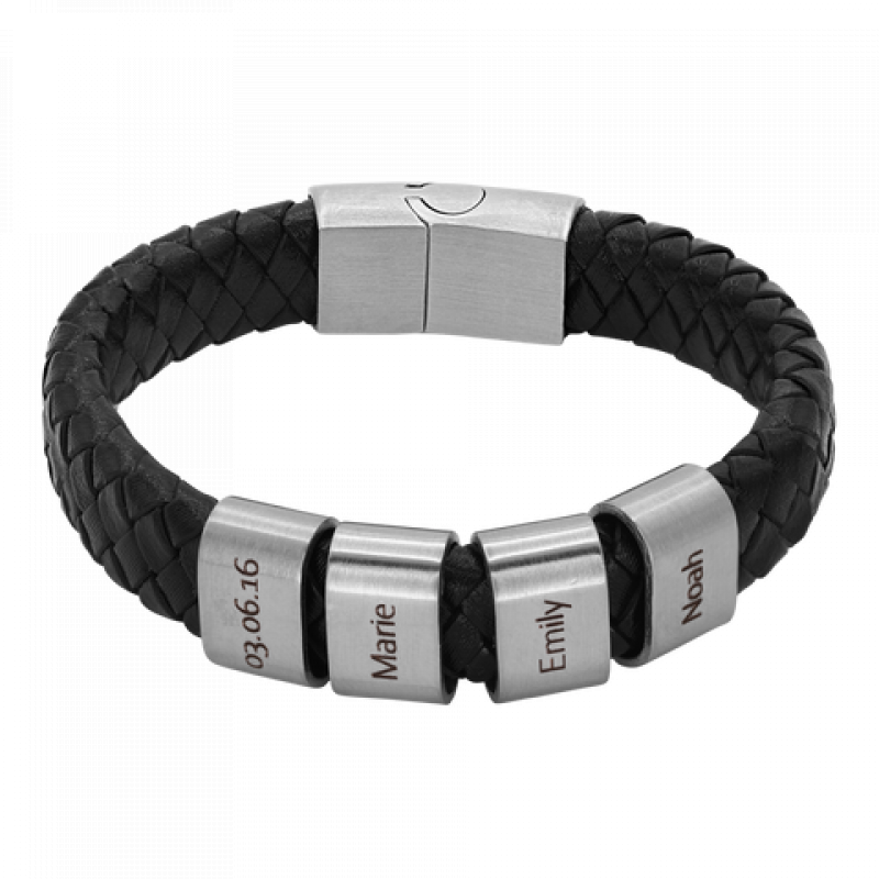 Heideman Lederarmband Titus - 4 Elemente : Silber 21