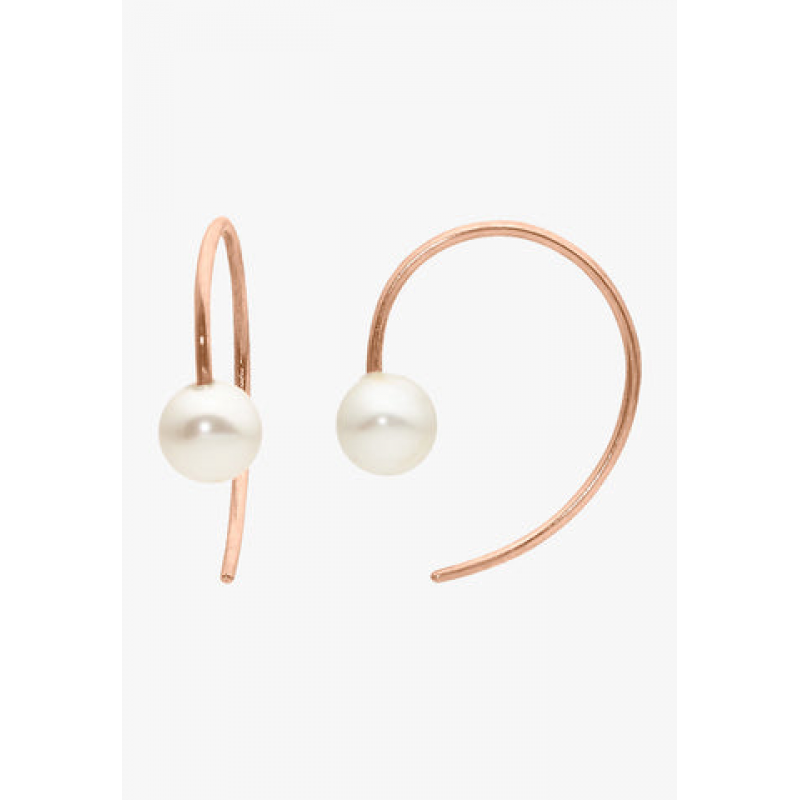Heideman Damen Ohrringe Loop mit Perle weiß : Rose