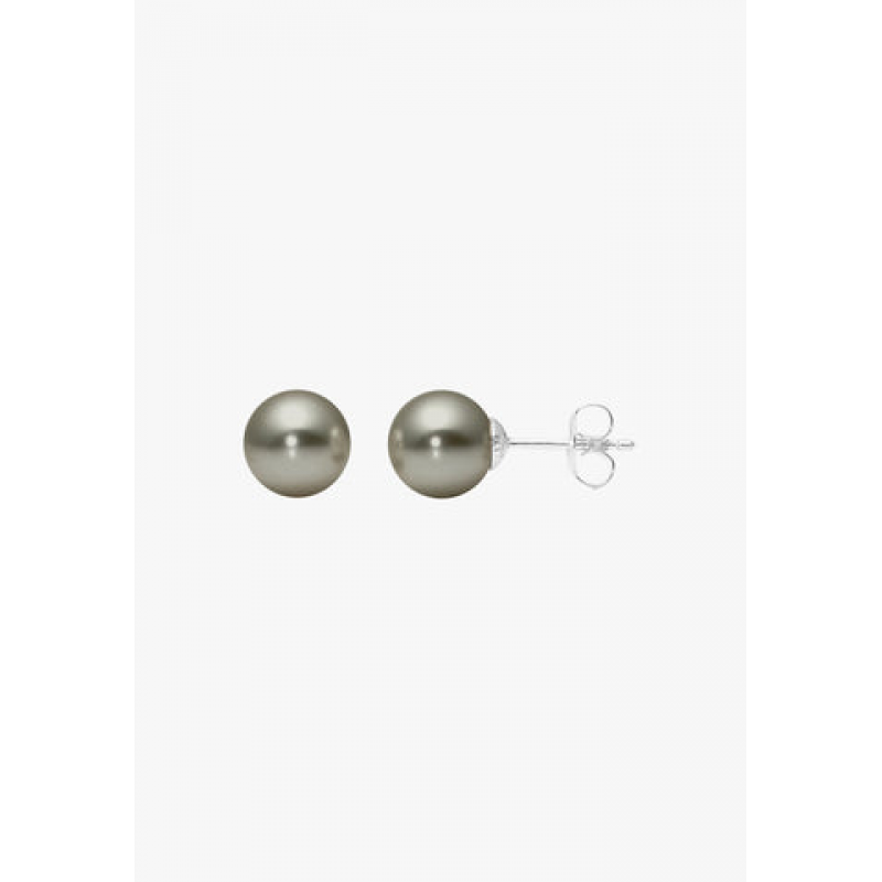 Heideman Damen Ohrringe Ohrstecker mit Perle grau 8mm : Silber
