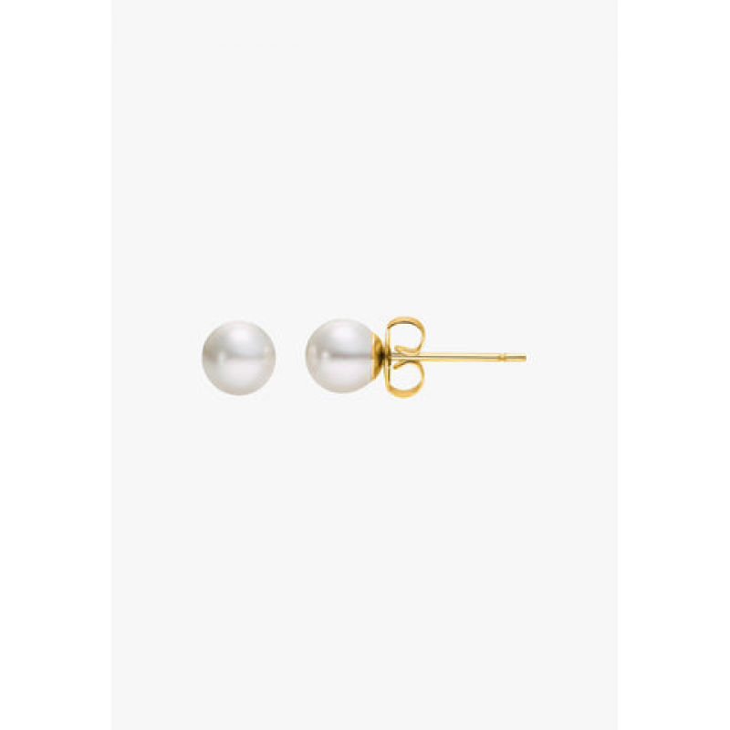 Heideman Damen Ohrringe Ohrstecker mit Perle weiss 6mm : Gold